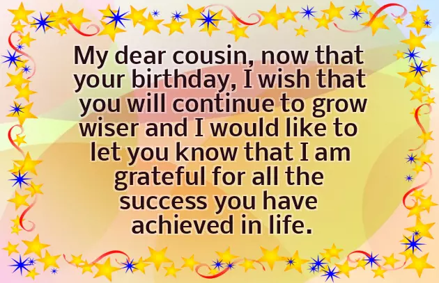 Birthday Wishes To A Cousin Brother