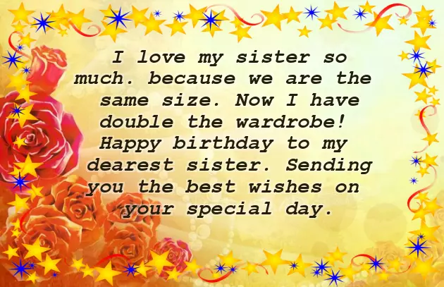 Nice Words For Sister Birthday