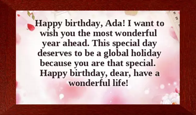 Ada Happy Birthday