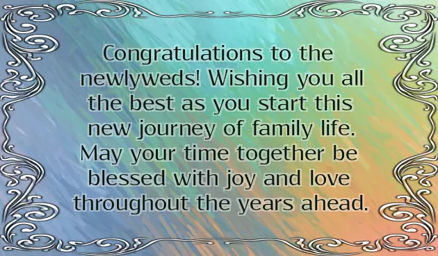 Wishes For The Newly Wedded Couple