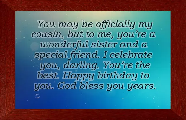 Birthday Quotes For A Cousin Sister