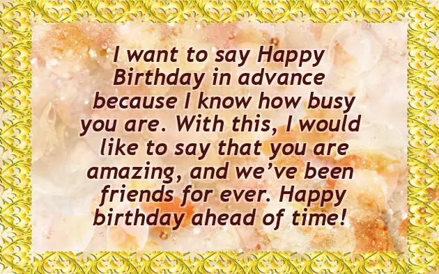 Advance Birthday Quotes