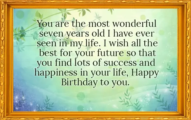 Birthday Wishes For 7 Year Girl