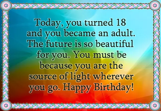 18 Years Old Girl Birthday Wishes