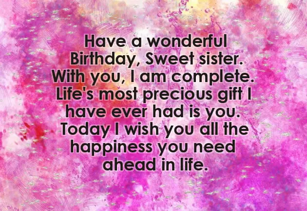 Happy Birthday Sister From Brother