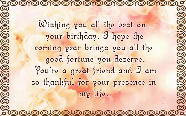 Birthday Wishes For Lady Best Friend