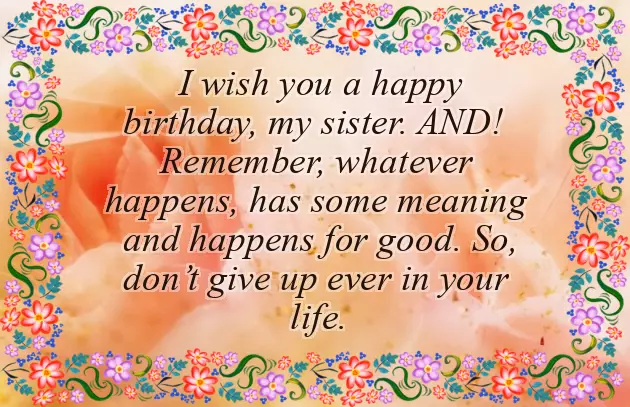 Birthday Wishes For Sister Short Quotes