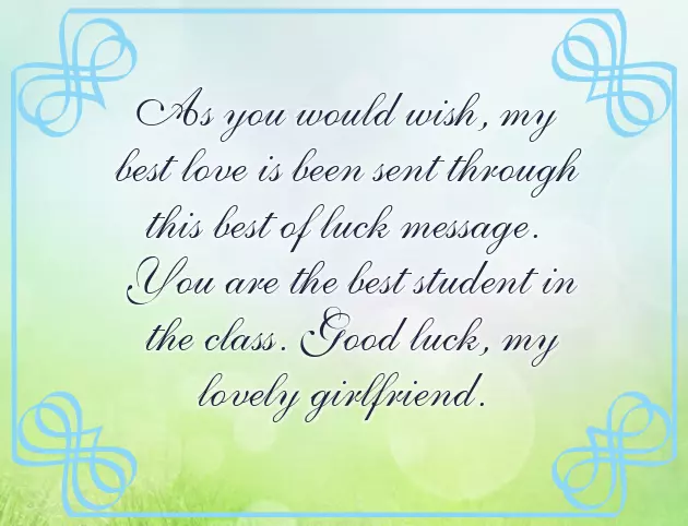 Best Wishes Exam For Girlfriend