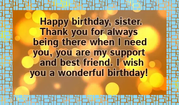 Sweet Birthday Wishes For A Sister