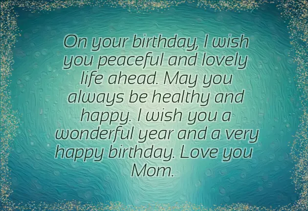 Happy Birthday To My Dearest Mom