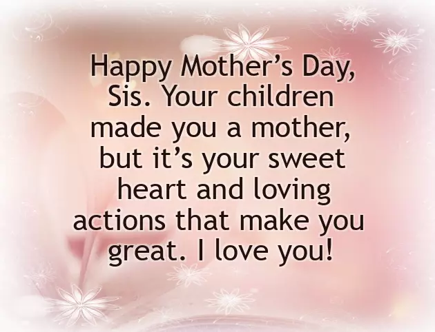 Happy Mothers Day Greetings To Sister