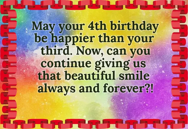 4Th Birthday Wishes