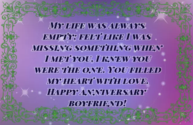 Happy Anniversary Message For Boyfriend