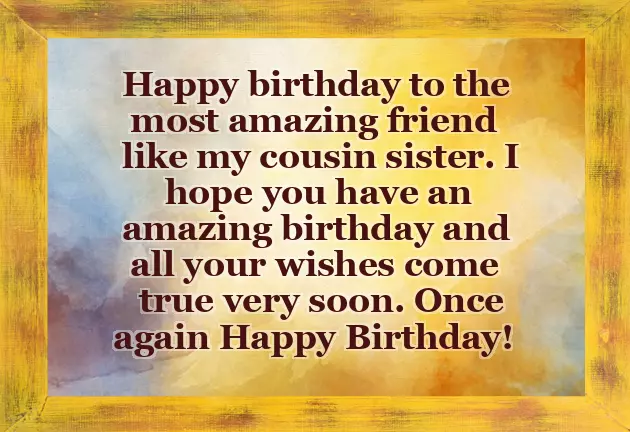 Happy Birthday Best Cousin Sister