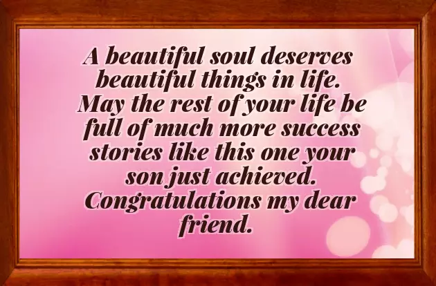 Congratulations To Parents On Son