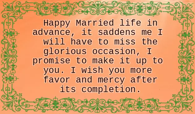 Advance Congratulations For Wedding