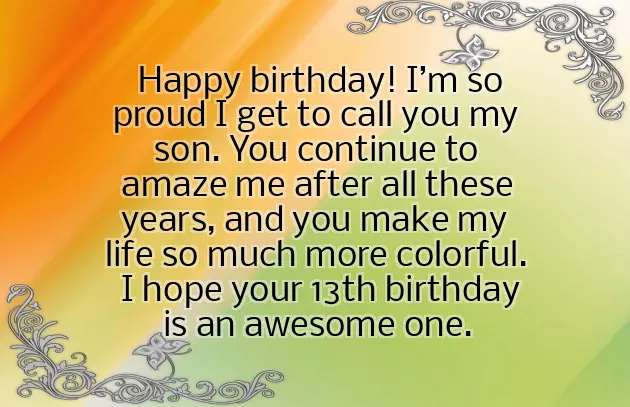 Happy 13Th Birthday To My Son Quotes