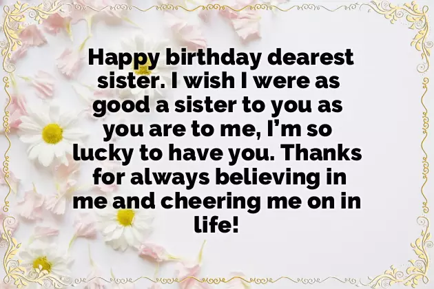 Happy Birthday Wishes To Dear Sister