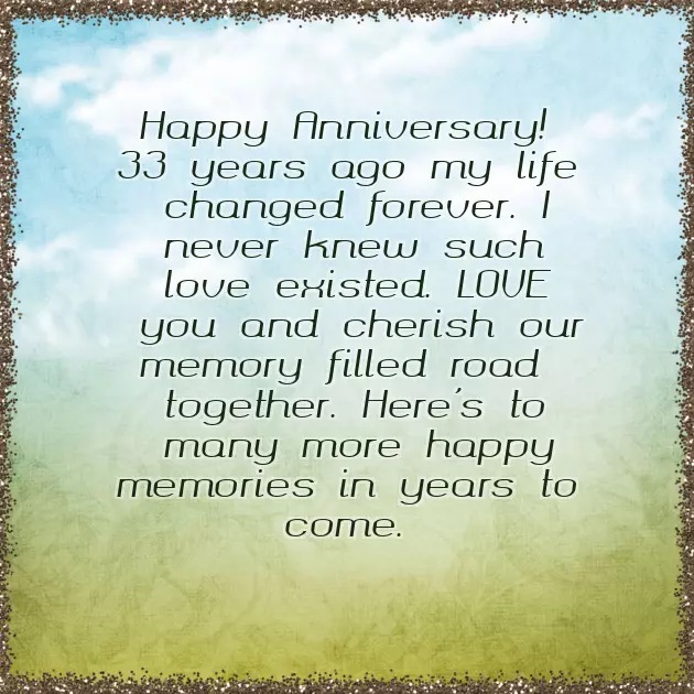 33Rd Wedding Anniversary Wishes
