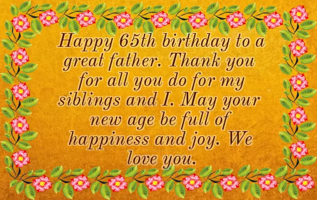 Birthday Wishes 65 Year Old Man