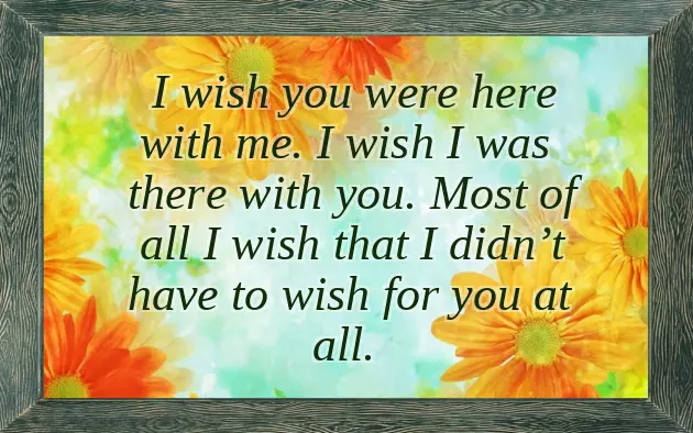Wish You Were Here With Me