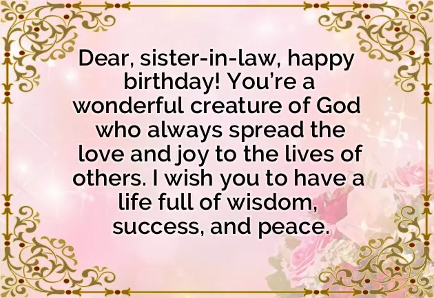 Sister In Law Birthday