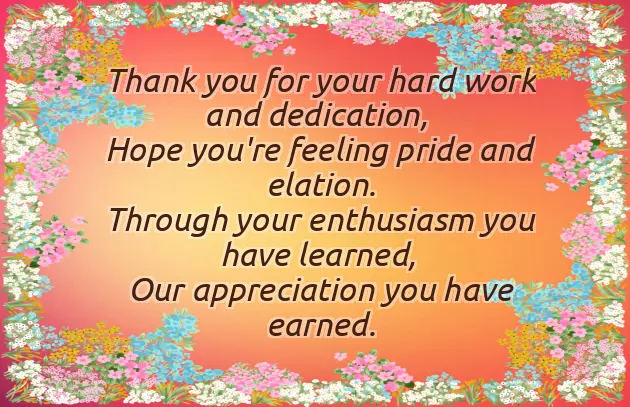 Poem For Appreciation Poem For Appreciation