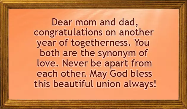 Wedding Anniversary For Parents Wishes
