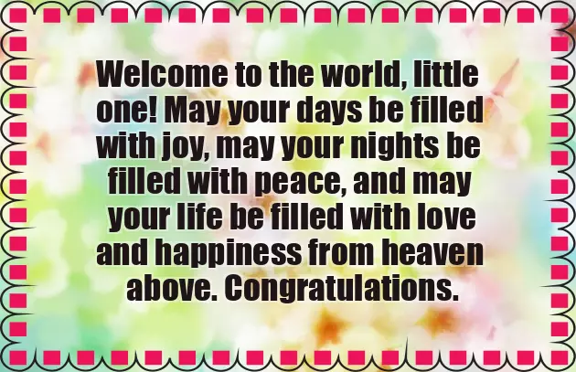 Messages To Welcome A New Baby Boy
