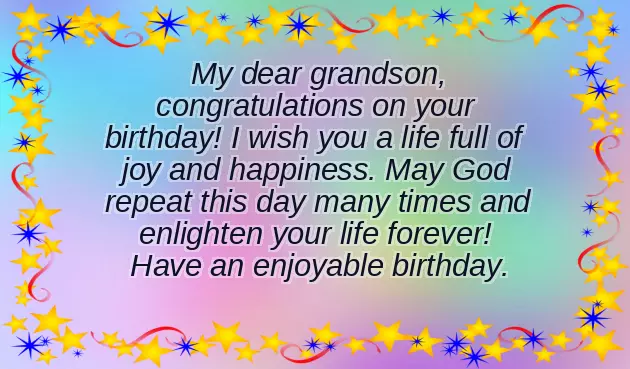 5Th Birthday Wishes For Grandson