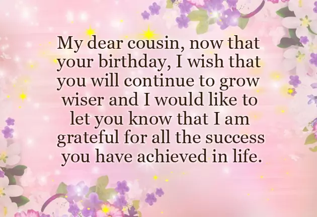 Birthday Greetings For A Cousin Sister