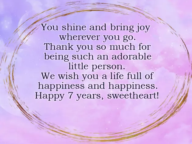 Birthday Wishes For A Seven Year Girl