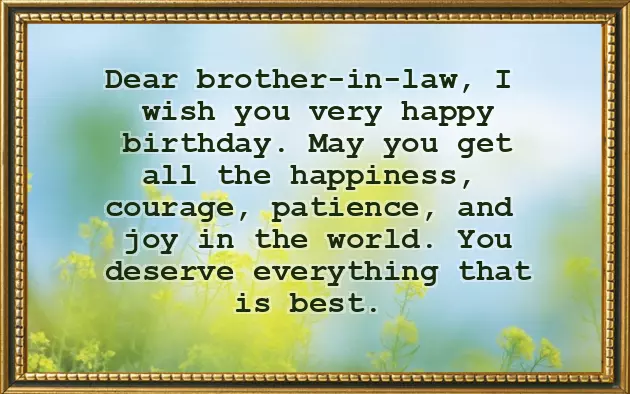 Birthday Wishes For Brother In Law In English