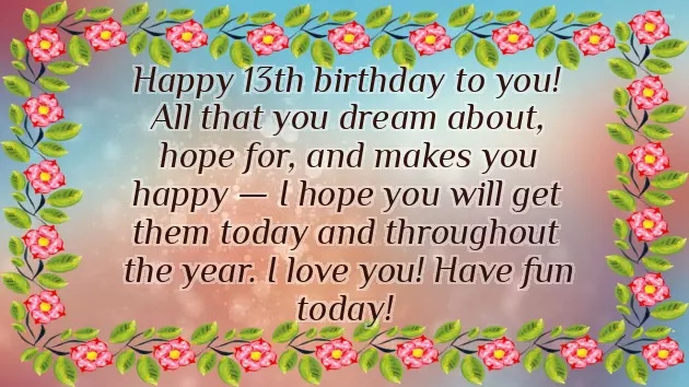 Happy 13Th Birthday Quotes Happy 13Th Birthday Quotes