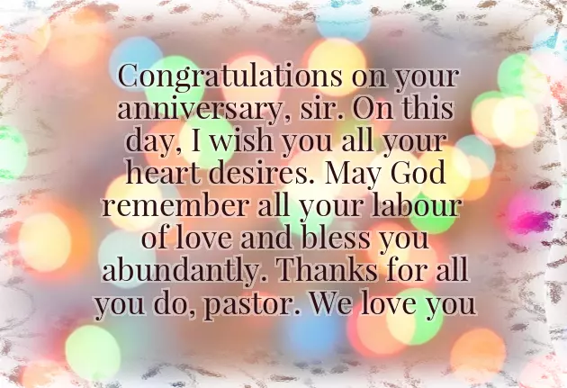 Pastor Anniversary Message Pastor Anniversary Message