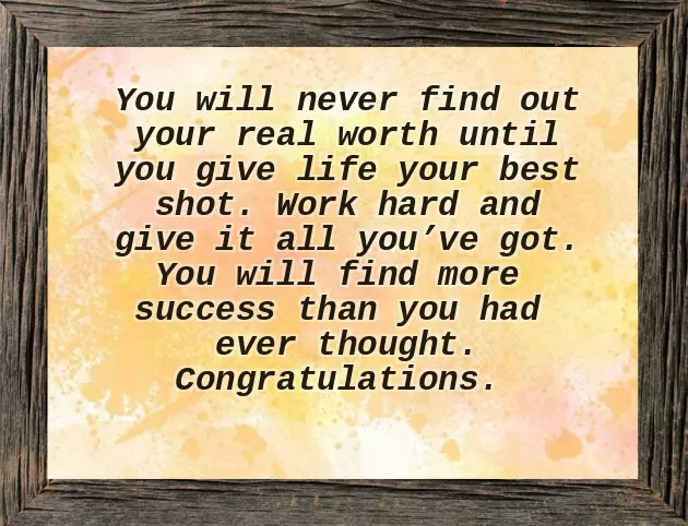 Congratulations And Keep Up The Good Work