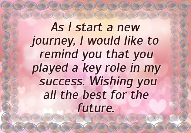 Best Of Luck For New Journey