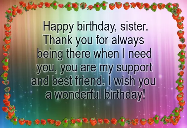 Simple Birthday Greetings For Sister