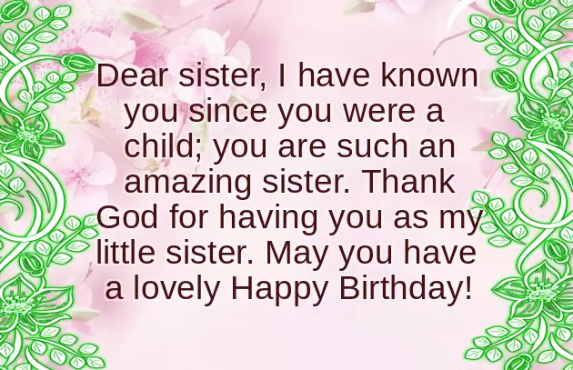 Simple Birthday Greetings For Sister