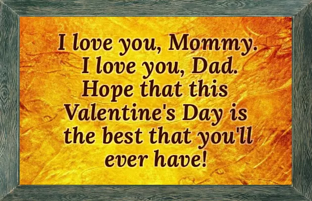 Valentine Message For Parents From Child