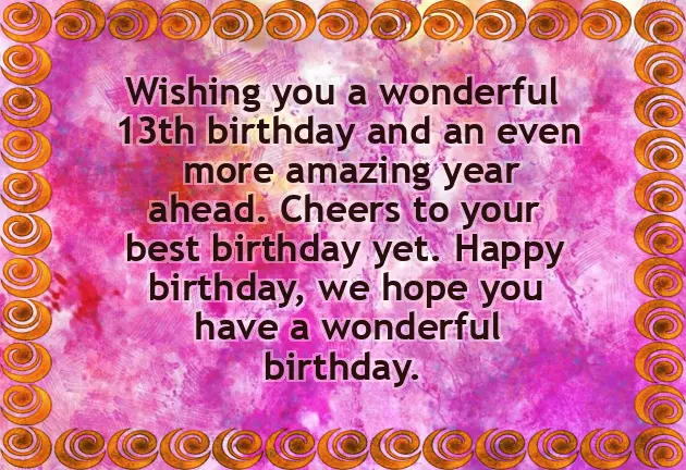 Birthday Wishes For 13 Year Old Girl Birthday Wishes For 13 Year Old Girl