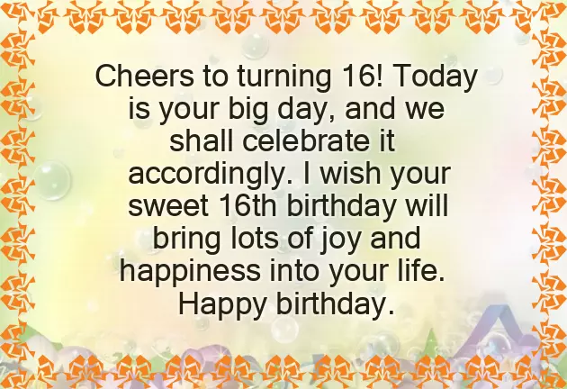 Sweet 16 Birthday Wishes For Sister