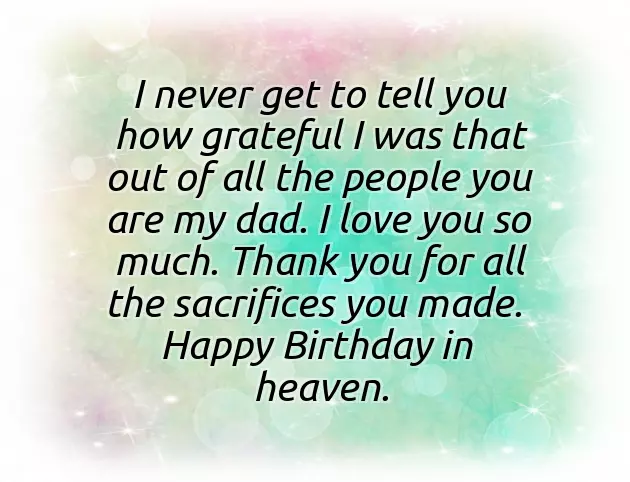 Happy Heavenly Birthday Dad