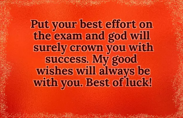 Best Wishes For Good Result In Exam