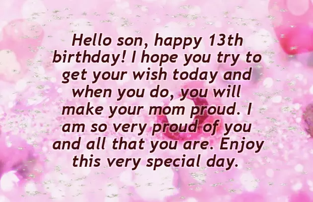 Birthday Wishes For Son Turning 13