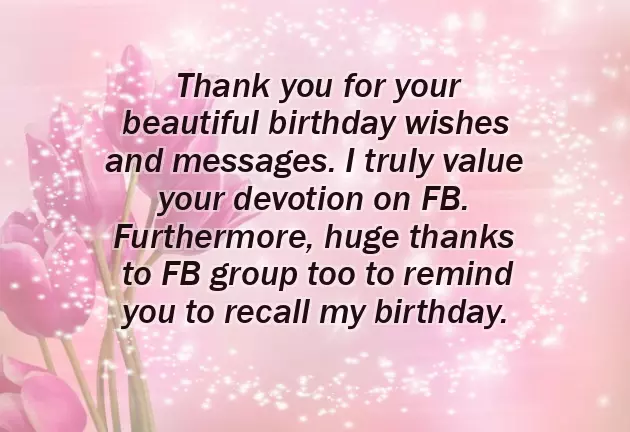Thank You For Birthday Wishes In Facebook