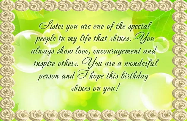 Words For A Sister On Her Birthday