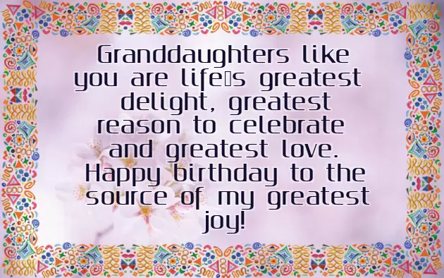 Happy Birthday Greetings For Granddaughter