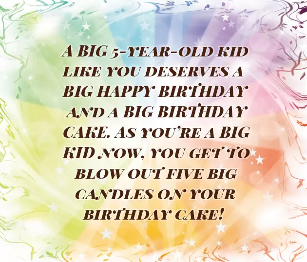 Happy Birthday To 5 Year Old Son