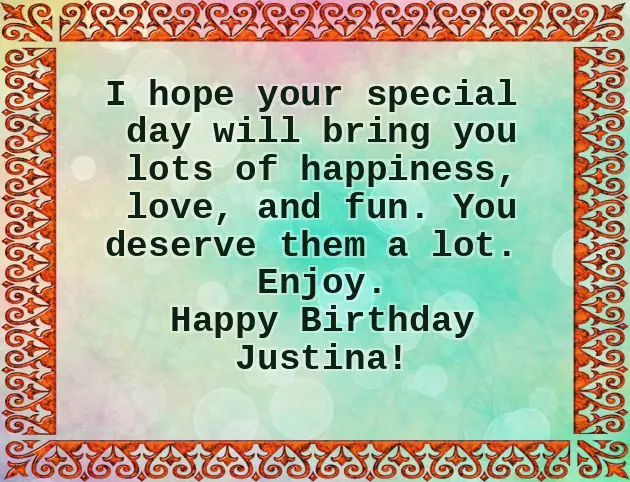 Happy Birthday Justina